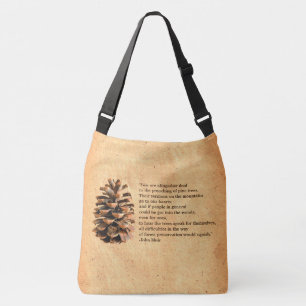 Pine Cone And John Muir Quote Crossbody Bag