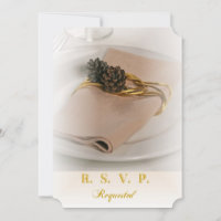 Pine Cone and Napkin Wedding Invitation