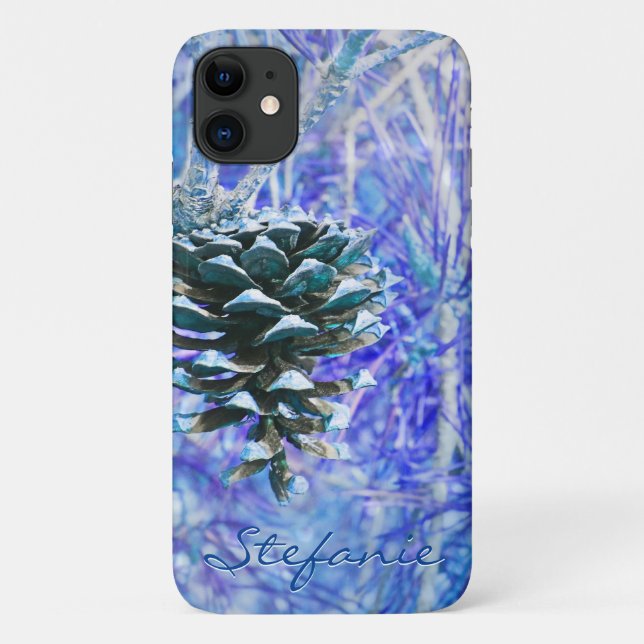 Pine Cone (blue) Case-Mate iPhone Case (Back)