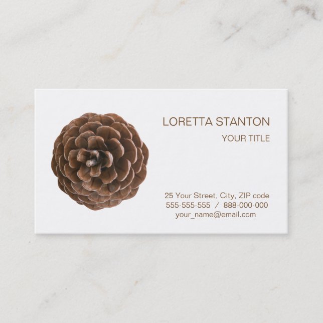 Pine cone business card (Front)