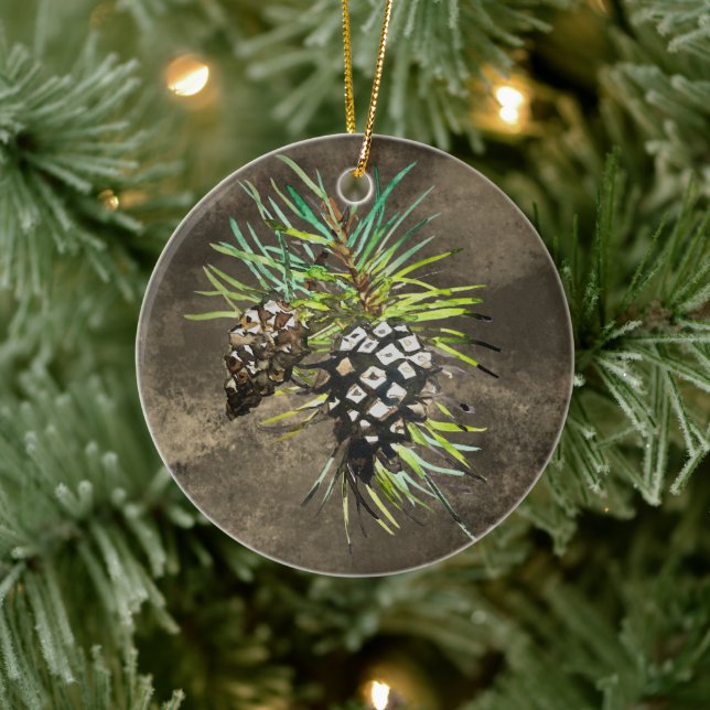 pine cone ceramic tree decoration (Tree)