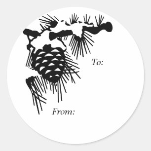 Pine Cone Christmas Gift Tag