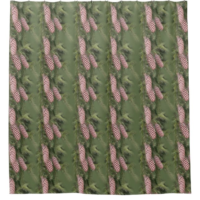 pine cone cluster shower curtain (Front)