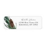Pine Cone & Greenery Return Address Label<br><div class="desc">Complete your Pine Cone & Greenery Winter and/or Christmas return address labels.

To use the address label- choose from two cursive fonts,  a print font,  or long name font for the name. You can use a 3rd line for the address in the address place.</div>