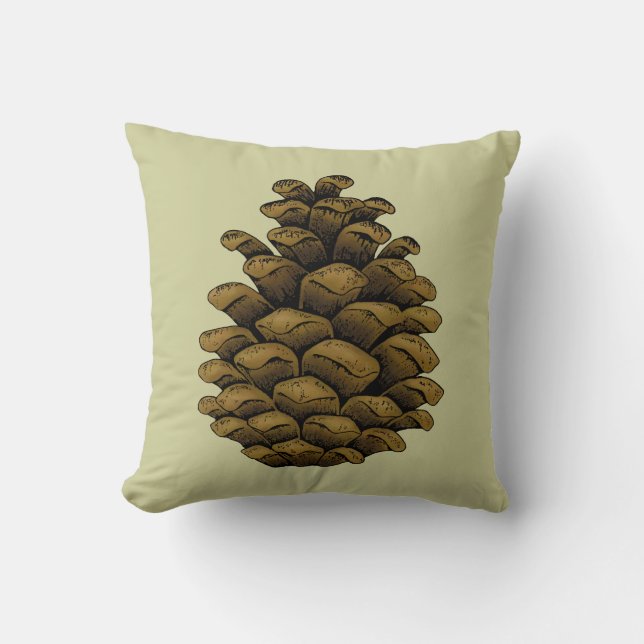 Pine cone Illustration Cushion (Front)