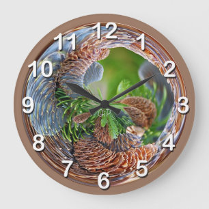 Pine Cone Madness Large Clock