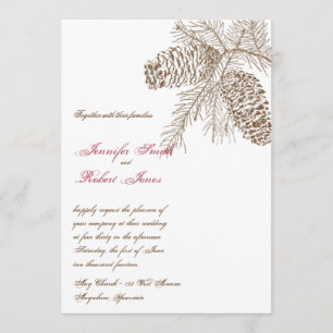 Pine Cone Nature Wedding Invitation