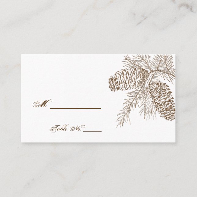 Pine Cone Nature Wedding Place Cards (Front)