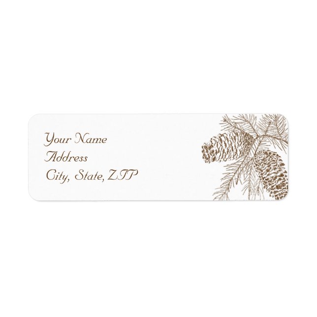 Pine Cone Nature Wedding Return Address (Front)