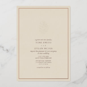 Pine Cone Off White Wedding Foil Invitation