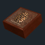 Pine Cone On Fallen Needles Gift Box<br><div class="desc">A digital rendering of a pine cone from Ma'alot-Tarshiha in northern Israel, the Galilee, superimposed on a background image of fallen needles. Add your own text. The Aleppo Pine (Pinus halpensis), also known as the Jerusalem Pine is the only species of wild pine that grows in Israel. It is commonly...</div>