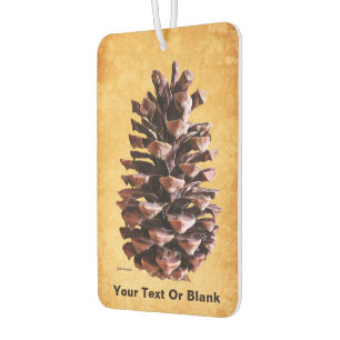 Pine Cone On Vintage Paper Car Air Freshener