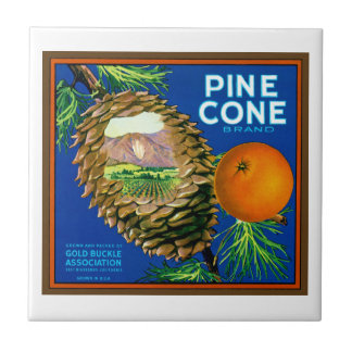 Pine Cone Oranges Tile