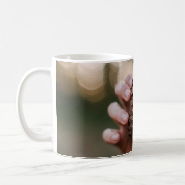 Pine cone outdoors cone tree wood coffee mug (Left)