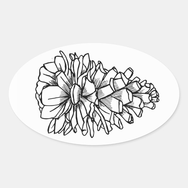 Pine Cone Oval Sticker (Front)