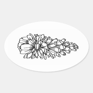 Pine Cone Oval Sticker