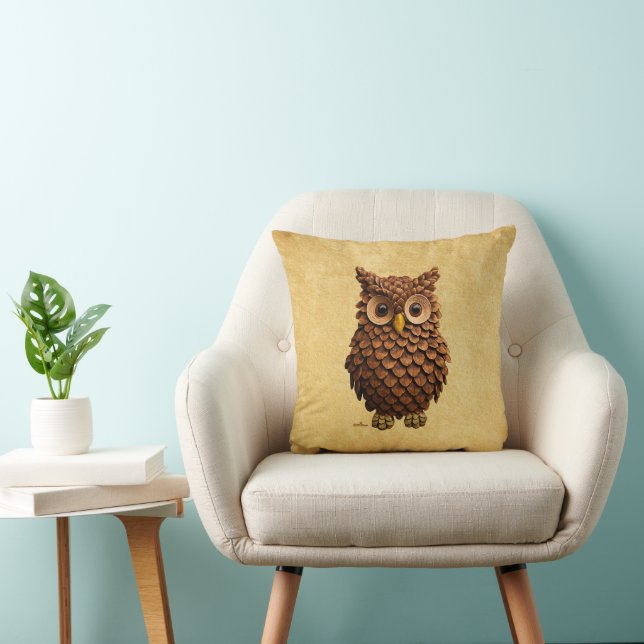 Pine Cone Owl Cushion (Chair)