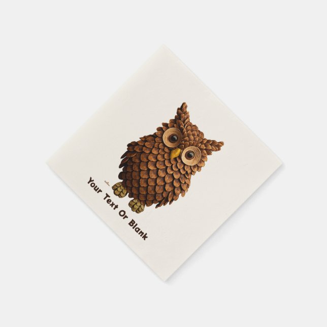 Pine Cone Owl Napkin (Corner)