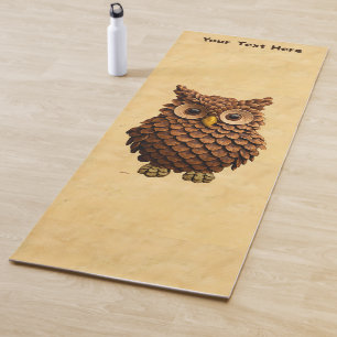 Pine Cone Owl Yoga Mat