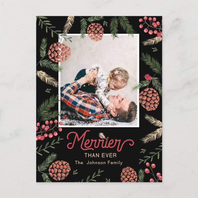 Pine Cone | Postcard | Holiday Photo Card (Front)