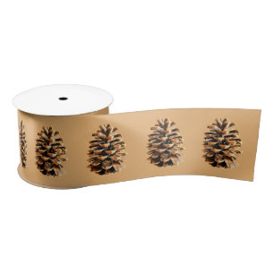 Pine Cone Satin Ribbon