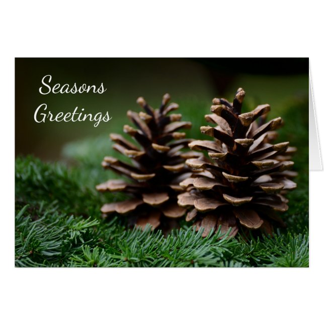 Pine Cone Seasons Greetings  (Front Horizontal)