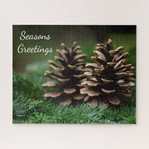 Pine Cone Seasons Greetings  Jigsaw Puzzle