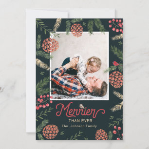 Pine Cone Tree Christmas Holiday Photo Card
