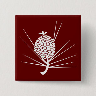 Pine cone with needles 15 cm square badge