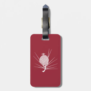 Pine cone with needles luggage tag