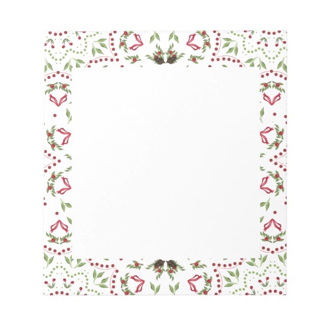 Pine cones and berries mandala note pad (Front)