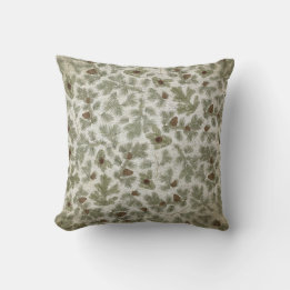 Pine Cones Boughs Music Trees Throw Pillow