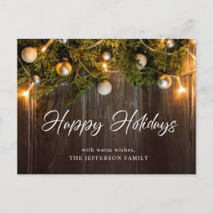 Pine Cones Christmas Holiday Corporate Greeting Postcard