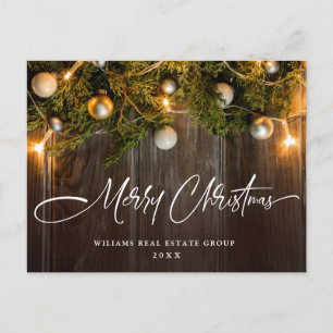 Pine Cones Christmas Holiday Corporate Greeting Postcard