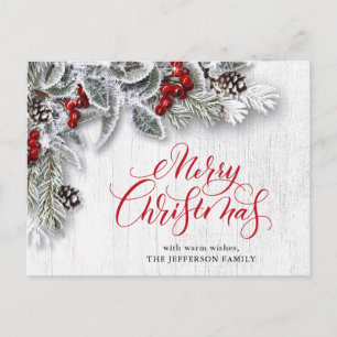 Pine Cones Christmas Holiday Corporate Greeting Postcard