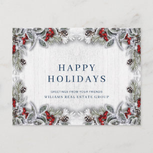 Pine Cones Christmas Holiday Corporate Greeting Postcard
