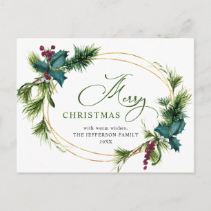Pine Cones Christmas Holiday Greeting Postcard