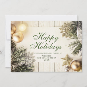 Pine Cones Christmas Rustic Corporate Greeting Holiday Card