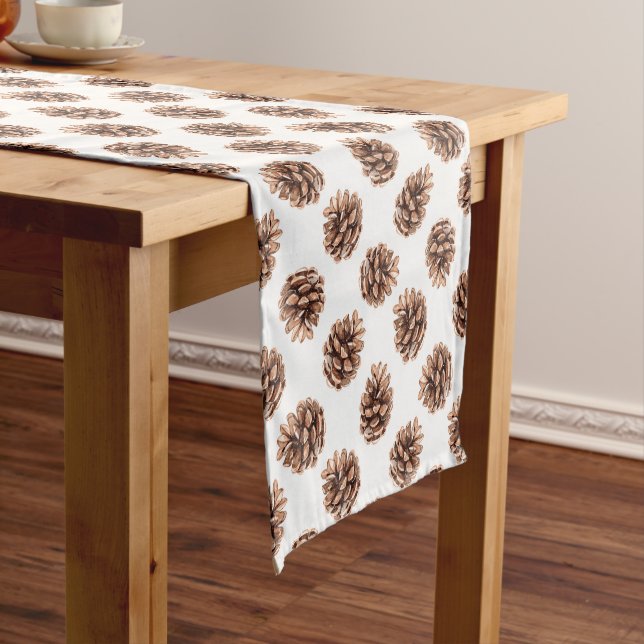 Pine Cones Fall Autumn Table Runner (In Situ)