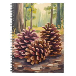 Pine Cones Fall Autumn Watercolor Forest Notebook