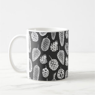 Pine cones hand drawn seamless pattern. Botanical Coffee Mug