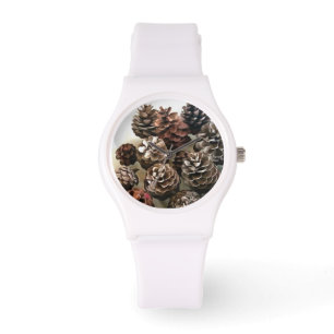 Pine Cones Organic Christmas Ornaments Art Watch