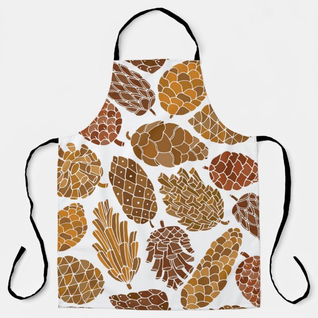 Pine cones pattern illustration. apron (Front)