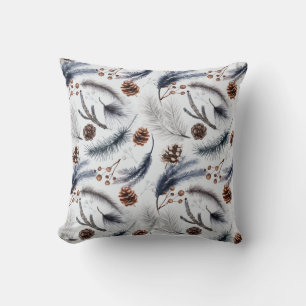 Pine Cones & Pine Needles Christmas Pattern Cushion