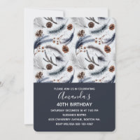 Pine Cones & Pine Needles Pattern Birthday