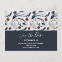 Pine Cones & Pine Needles Pattern Save the Date