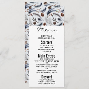 Pine Cones & Pine Needles Winter Pattern  Invitation