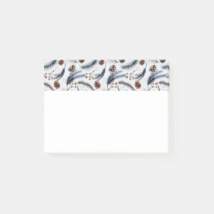 Pine Cones & Pine Needles Winter Pattern  Post-it Notes