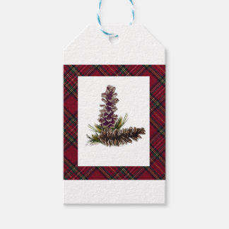 pine cones & plaid gift tags