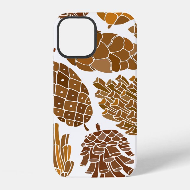 Pine cones seamless pattern iPhone case (Back)